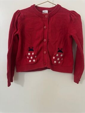 Gymboree Ladybug Cardigan Sweater 4T | 100% Cotton